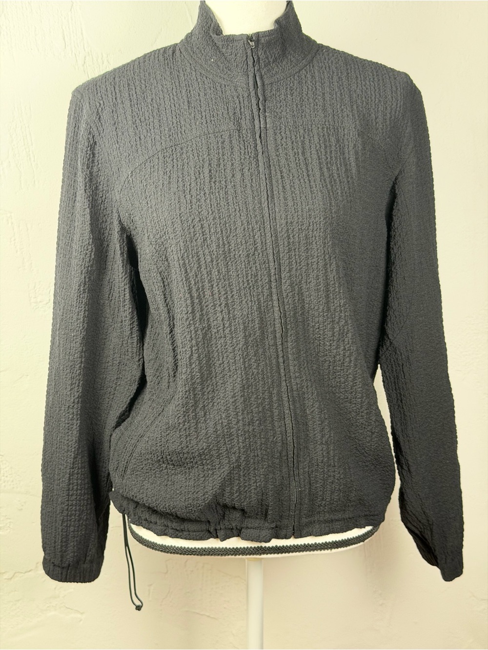 Orvis Lightweight Black Textured Full-Zip Bomber Style Jacket - Activewear Small